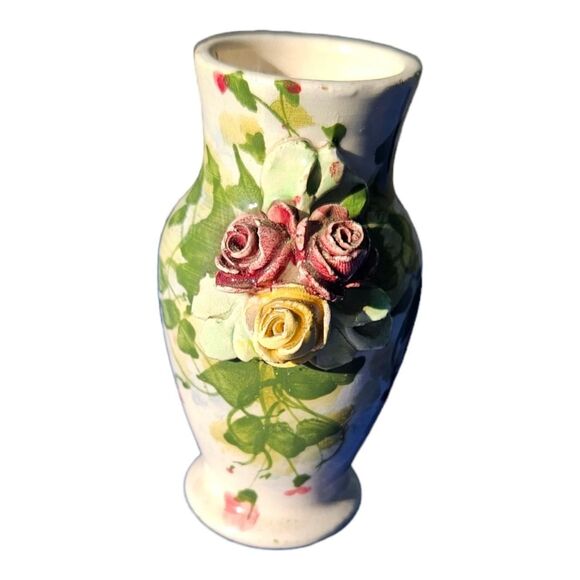 VTG Rose Mini Vase by Capodimonte - Picture 1 of 8